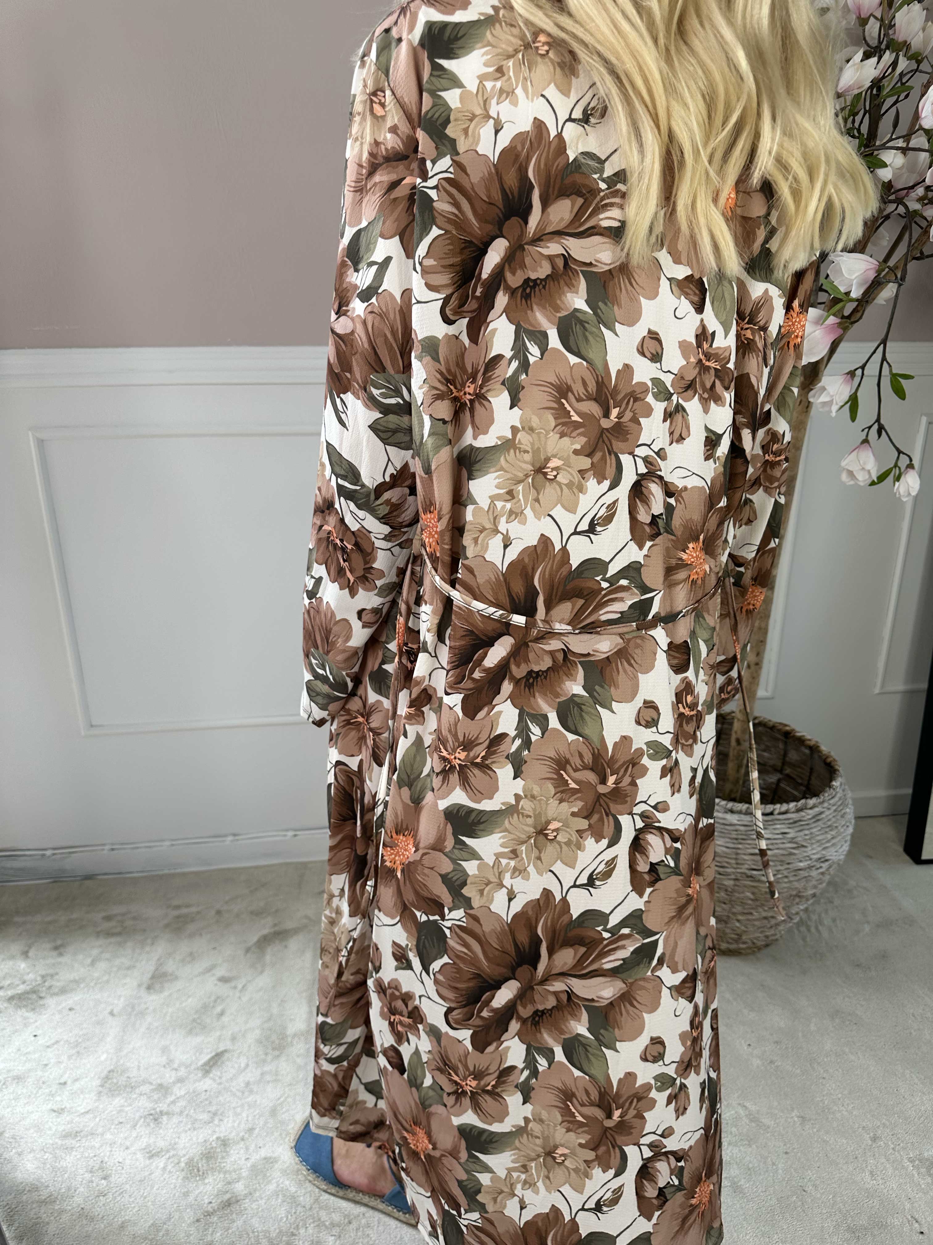Flower Kimono - Söt lång kimono med blomtryck